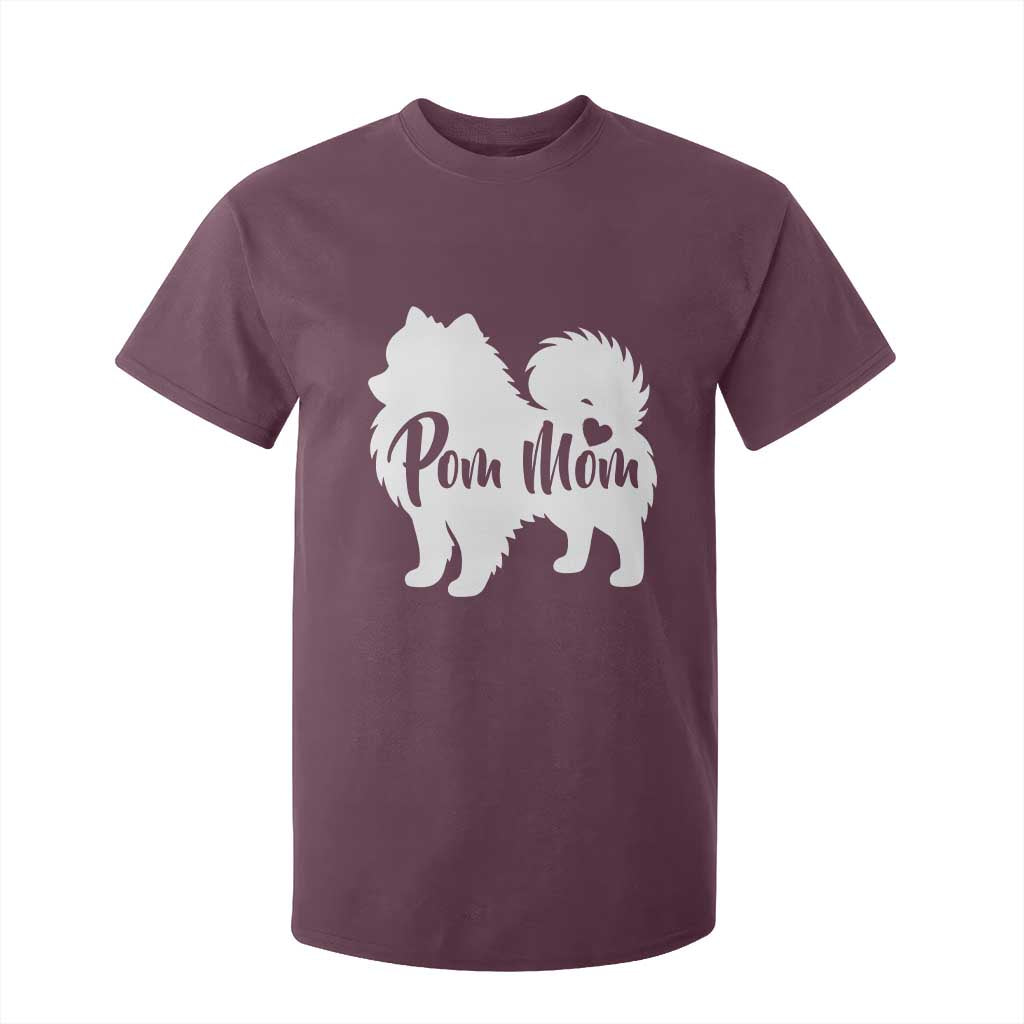 Proud Pom Mom T Shirt For Kid Pomeranian Dog Lover Gift TS12 Maroon Print Your Wear