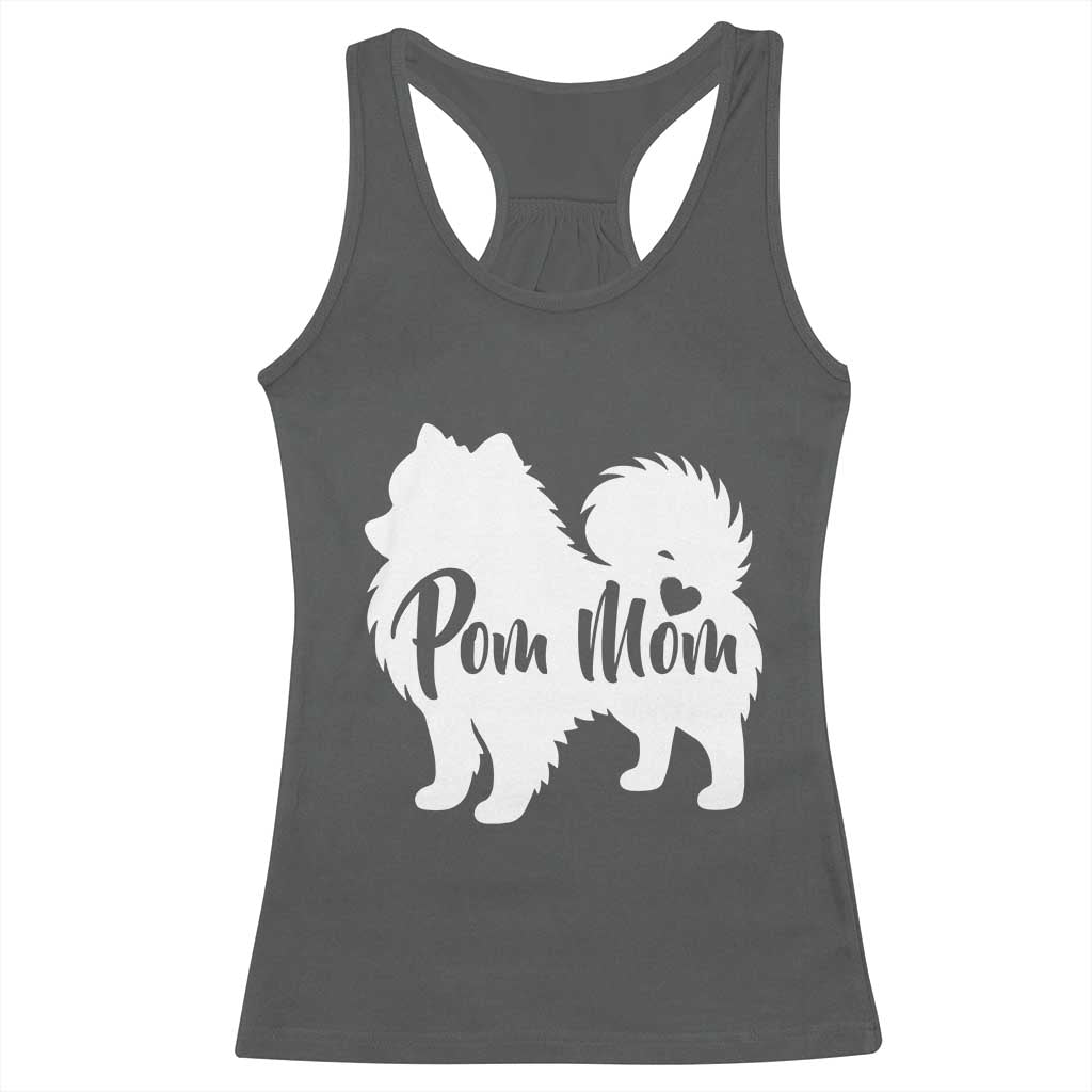 Proud Pom Mom Racerback Tank Top Pomeranian Dog Lover Gift TS12 Dark Heather Print Your Wear