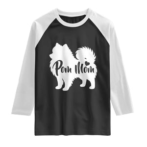 Proud Pom Mom Raglan Shirt Pomeranian Dog Lover Gift TS12 Black White Print Your Wear