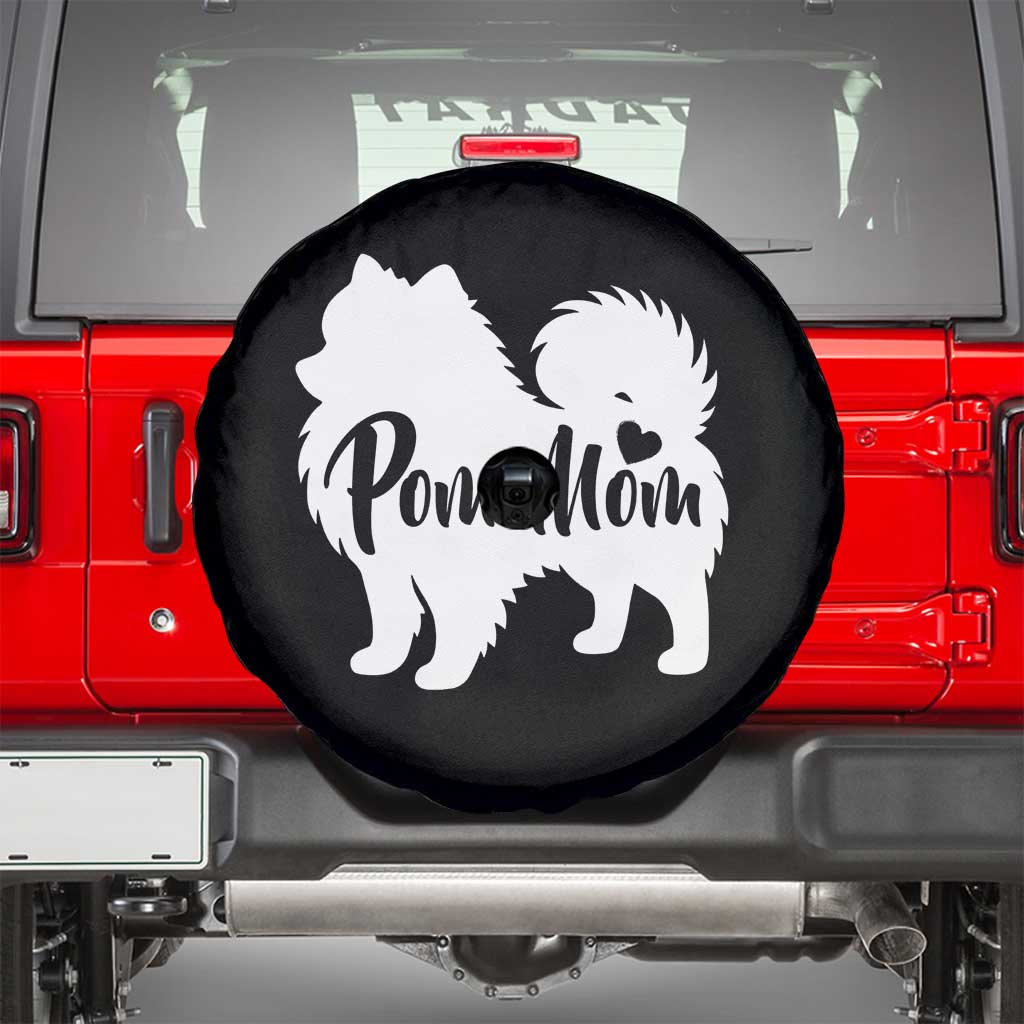 Proud Pom Mom Spare Tire Cover Pomeranian Dog Lover Gift TS12 Black Print Your Wear