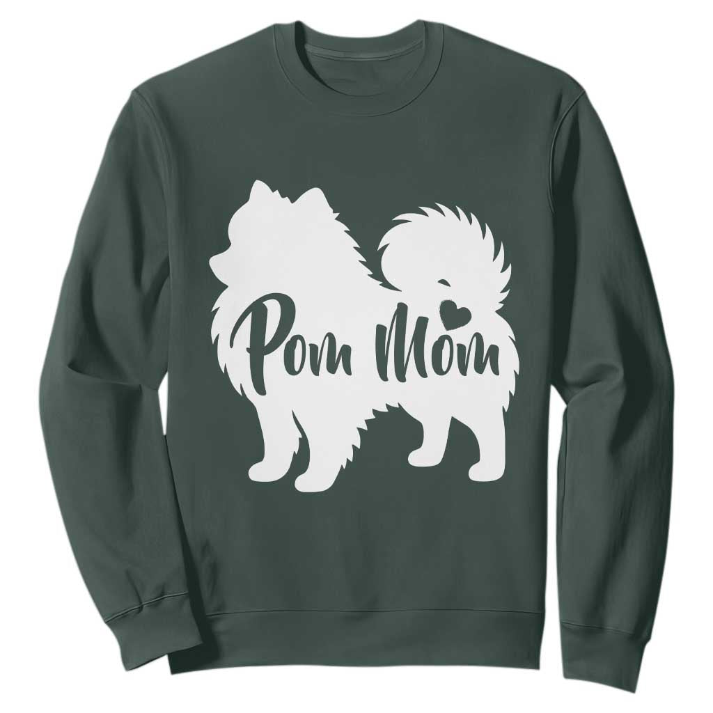 Proud Pom Mom Sweatshirt Pomeranian Dog Lover Gift TS12 Dark Forest Green Print Your Wear