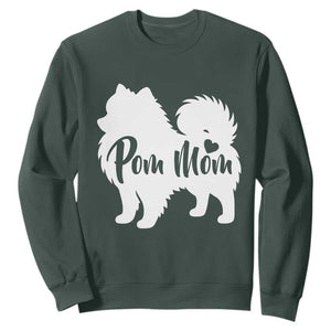 Proud Pom Mom Sweatshirt Pomeranian Dog Lover Gift TS12 Dark Forest Green Print Your Wear