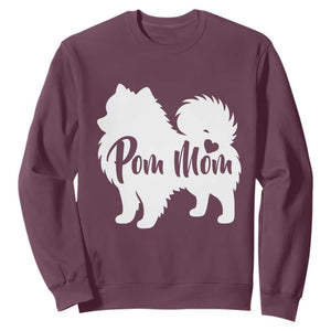 Proud Pom Mom Sweatshirt Pomeranian Dog Lover Gift TS12 Maroon Print Your Wear