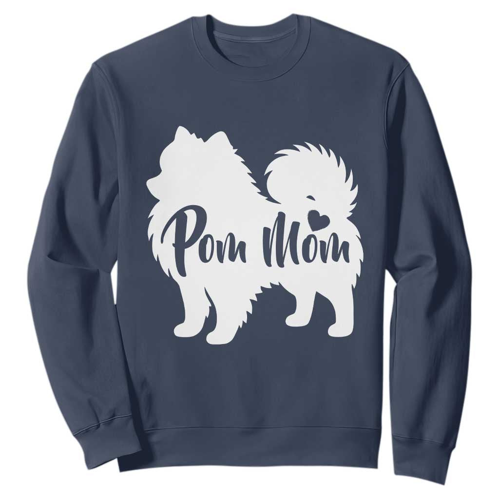 Proud Pom Mom Sweatshirt Pomeranian Dog Lover Gift TS12 Navy Print Your Wear