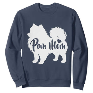 Proud Pom Mom Sweatshirt Pomeranian Dog Lover Gift TS12 Navy Print Your Wear