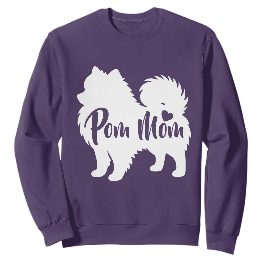 Proud Pom Mom Sweatshirt Pomeranian Dog Lover Gift TS12 Purple Print Your Wear