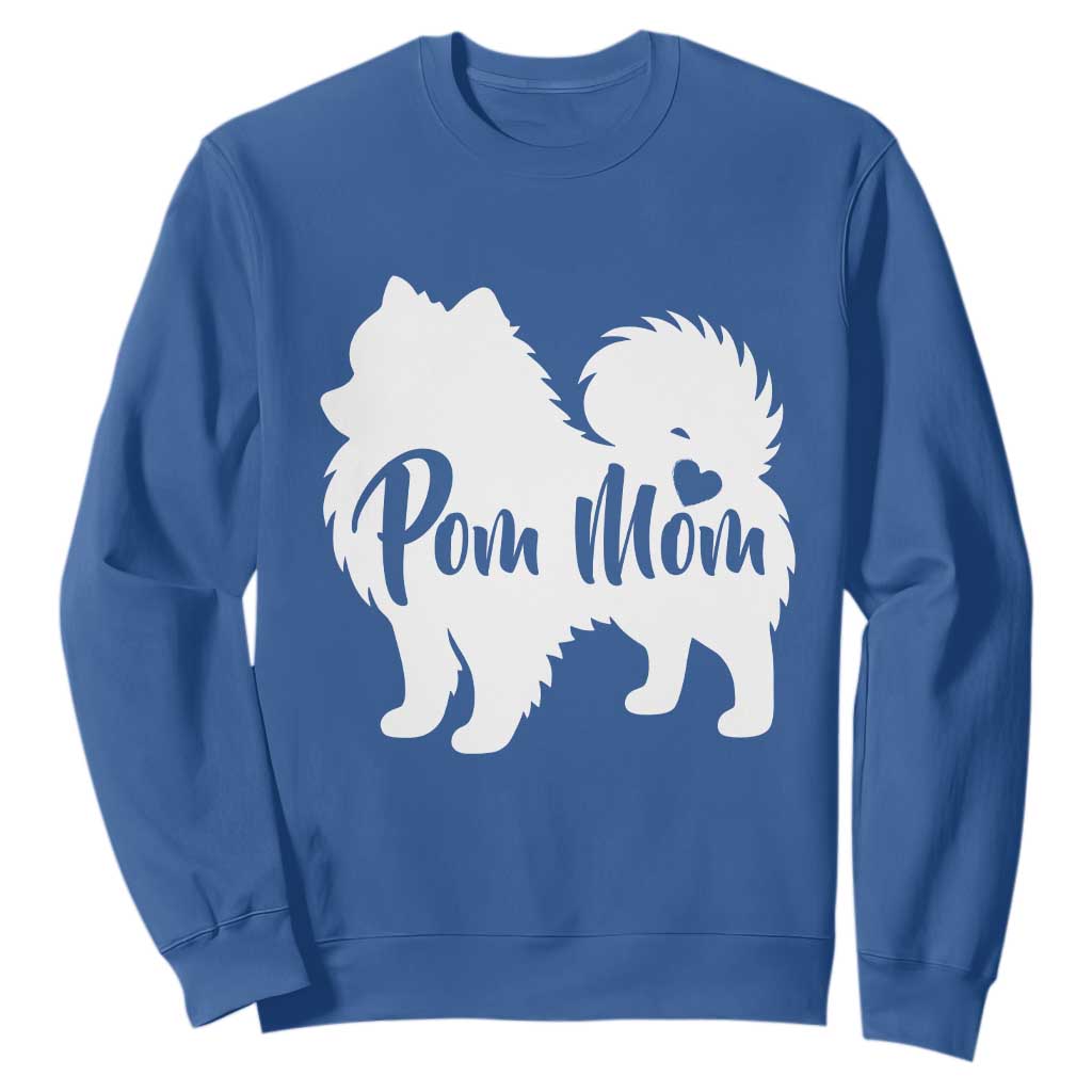 Proud Pom Mom Sweatshirt Pomeranian Dog Lover Gift TS12 Royal Blue Print Your Wear