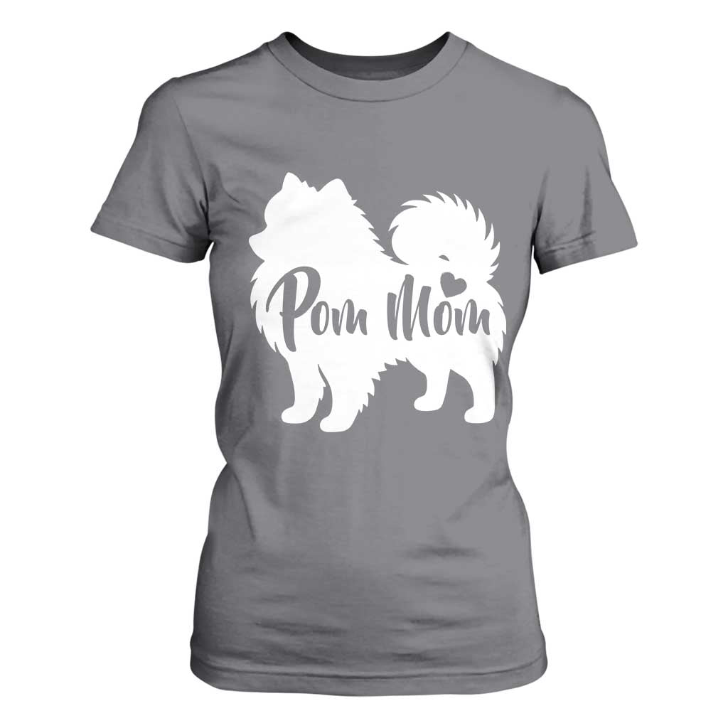 Proud Pom Mom T Shirt For Women Pomeranian Dog Lover Gift TS12 Charcoal Print Your Wear