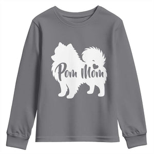 Proud Pom Mom Youth Sweatshirt Pomeranian Dog Lover Gift TS12 Charcoal Print Your Wear