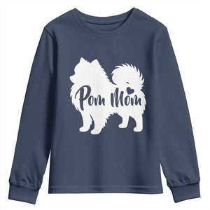 Proud Pom Mom Youth Sweatshirt Pomeranian Dog Lover Gift TS12 Navy Print Your Wear