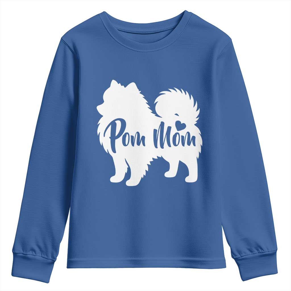 Proud Pom Mom Youth Sweatshirt Pomeranian Dog Lover Gift TS12 Royal Blue Print Your Wear