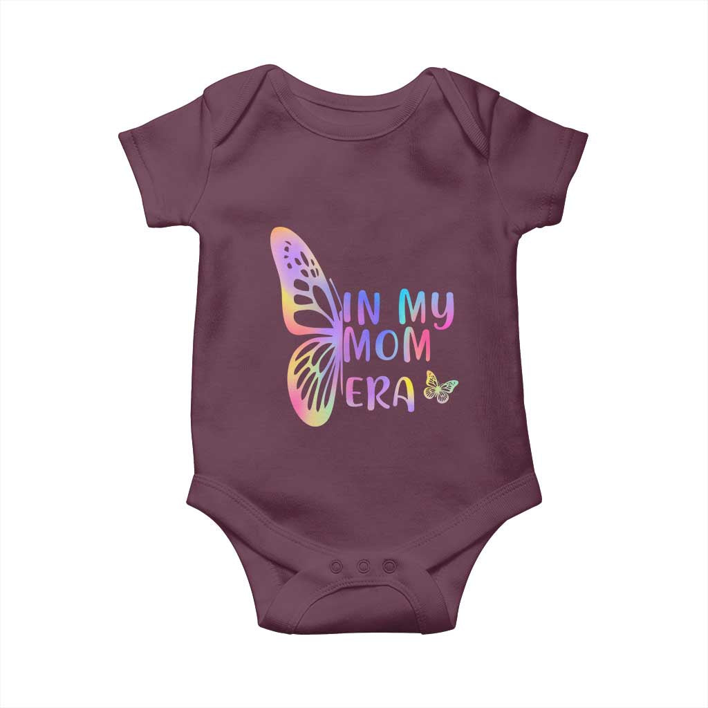 In My Mom Era Baby Onesie Colorful Butterfly Mothers Day Gift TS12 Maroon Print Your Wear