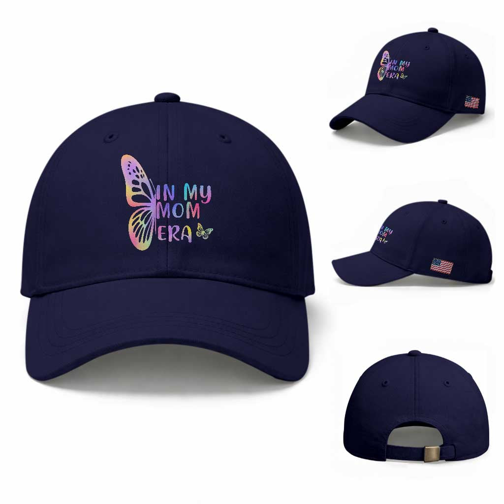 In My Mom Era Baseball Cap Colorful Butterfly Mothers Day Gift TS12 Baseball Cap Universal Fit Dark Blue Print Your Wear