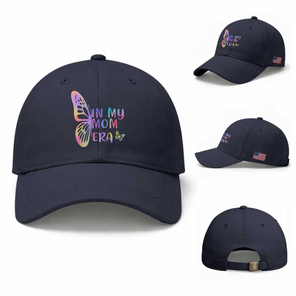 In My Mom Era Baseball Cap Colorful Butterfly Mothers Day Gift TS12 Baseball Cap Universal Fit Navy Print Your Wear