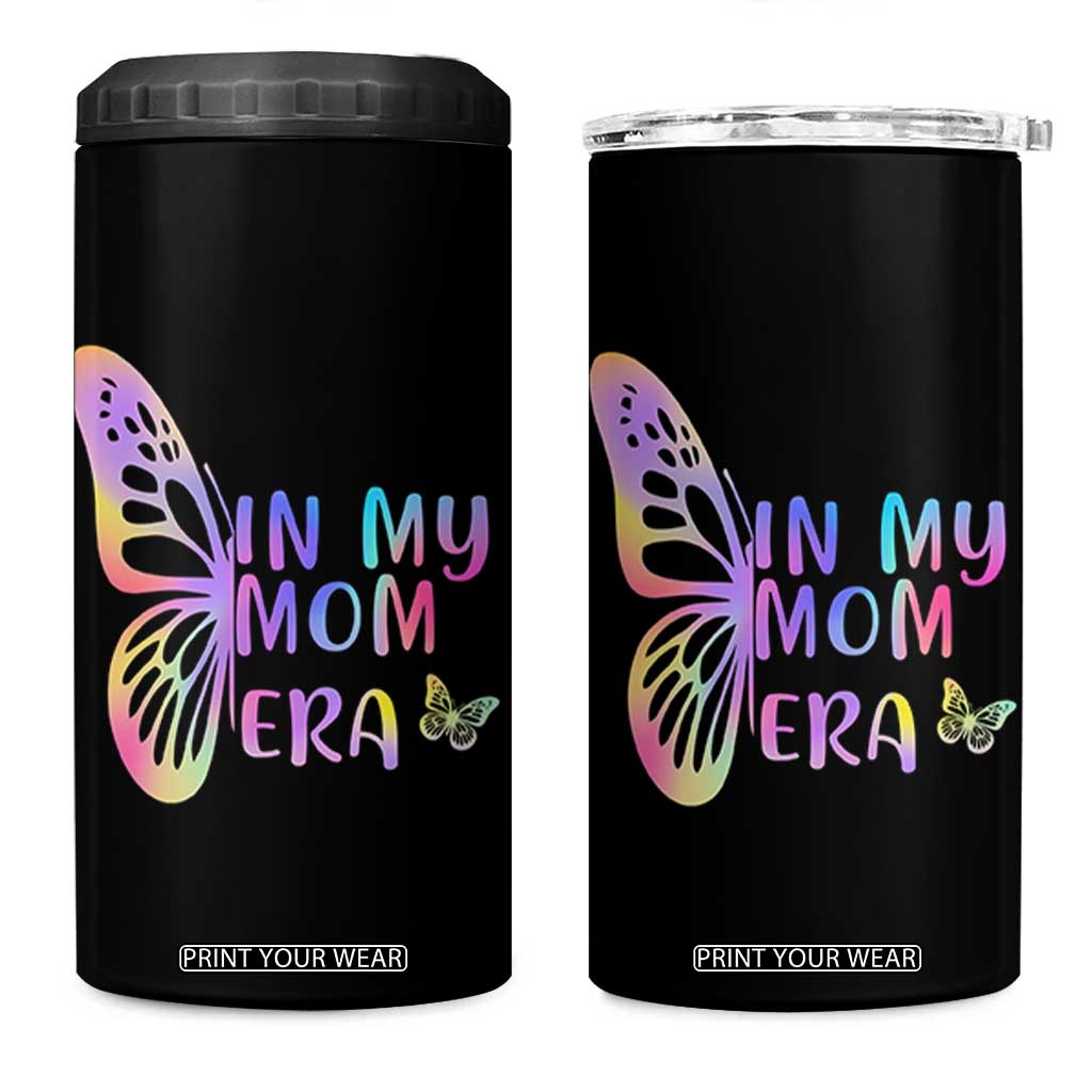 In My Mom Era 4 in 1 Can Cooler Tumbler Colorful Butterfly Mothers Day Gift TS12 One Size: 16 oz Black Print Your Wear