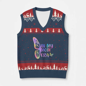 In My Mom Era V-Neck Knit Sweater Vest Colorful Butterfly Mothers Day Gift TS12 Navy Red Print Your Wear