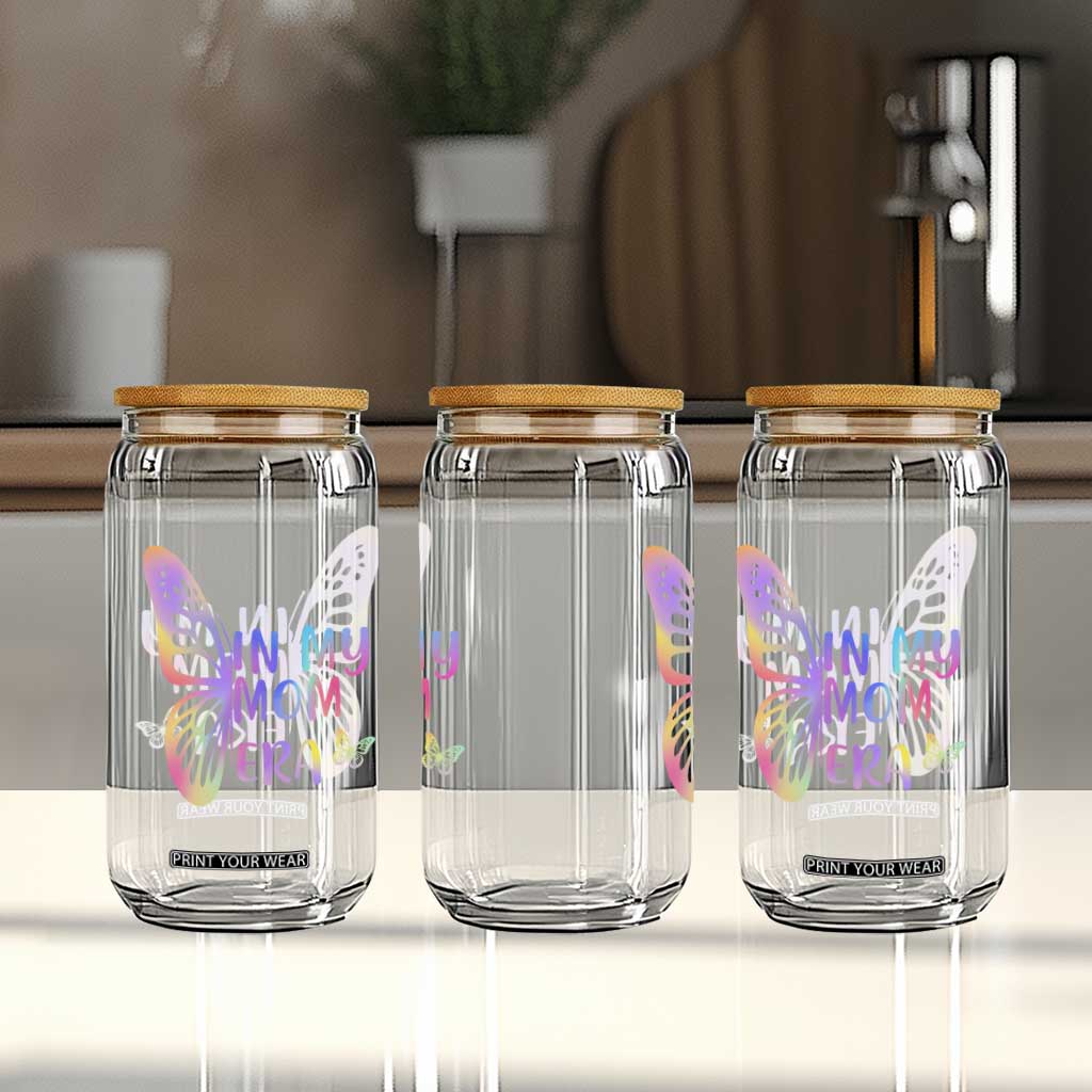 In My Mom Era Glass Can Colorful Butterfly Mothers Day Gift TS12 Print Your Wear