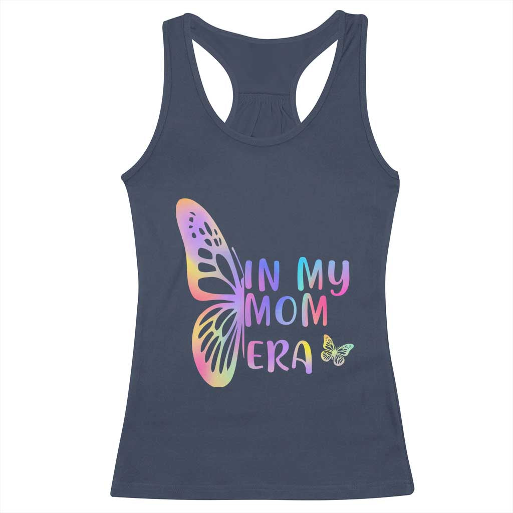 In My Mom Era Racerback Tank Top Colorful Butterfly Mothers Day Gift TS12 Navy Print Your Wear