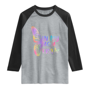 In My Mom Era Raglan Shirt Colorful Butterfly Mothers Day Gift TS12 Heather Gray Black Print Your Wear