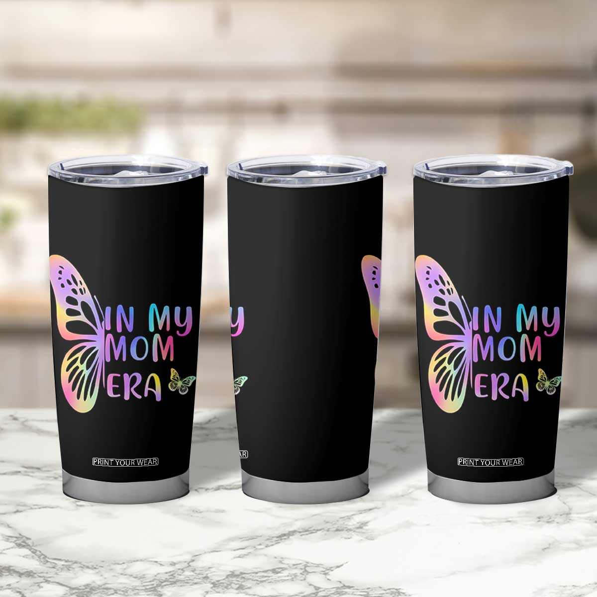 In My Mom Era Tumbler Cup Colorful Butterfly Mothers Day Gift TS12 Print Your Wear