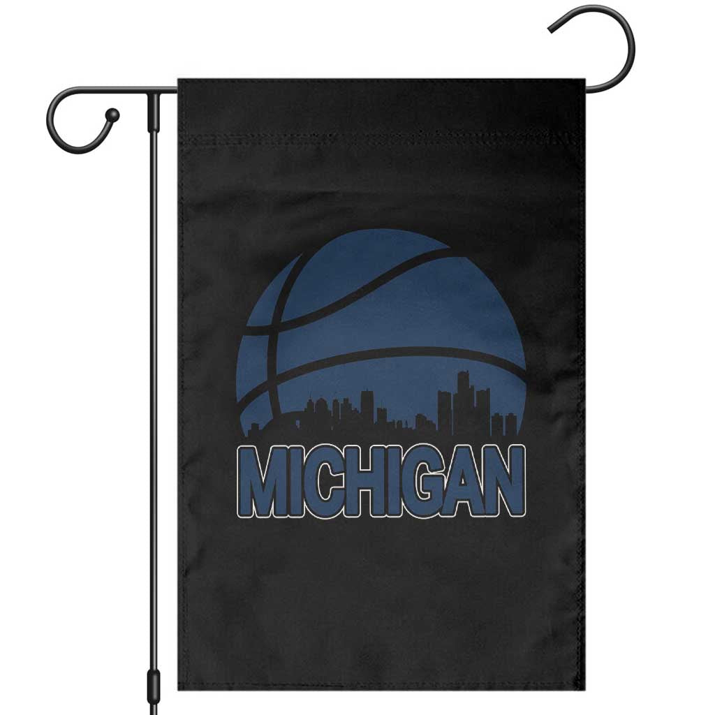 Vintage Urban Michigan Skyline Garden Flag Gift For Basketball Fan TS12 Black Print Your Wear