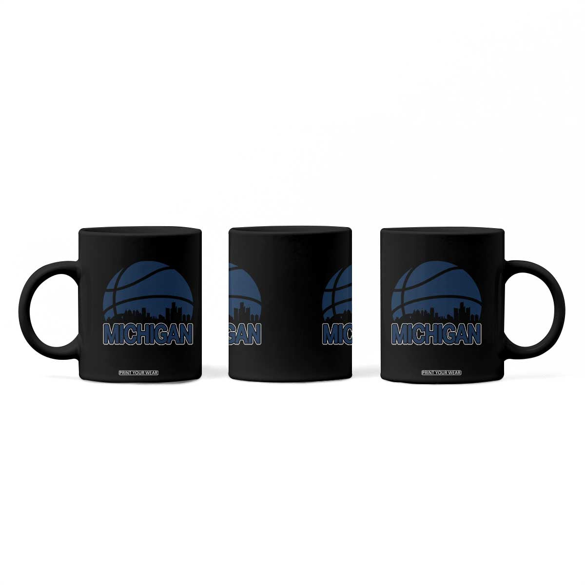Vintage Urban Michigan Skyline Coffee Mug Gift For Basketball Fan TS12 Print Your Wear
