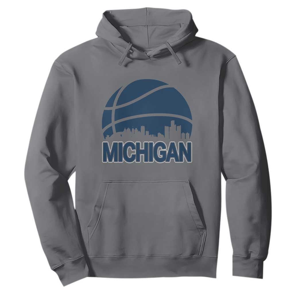 Vintage Urban Michigan Skyline Hoodie Gift For Basketball Fan TS12 Charcoal Print Your Wear