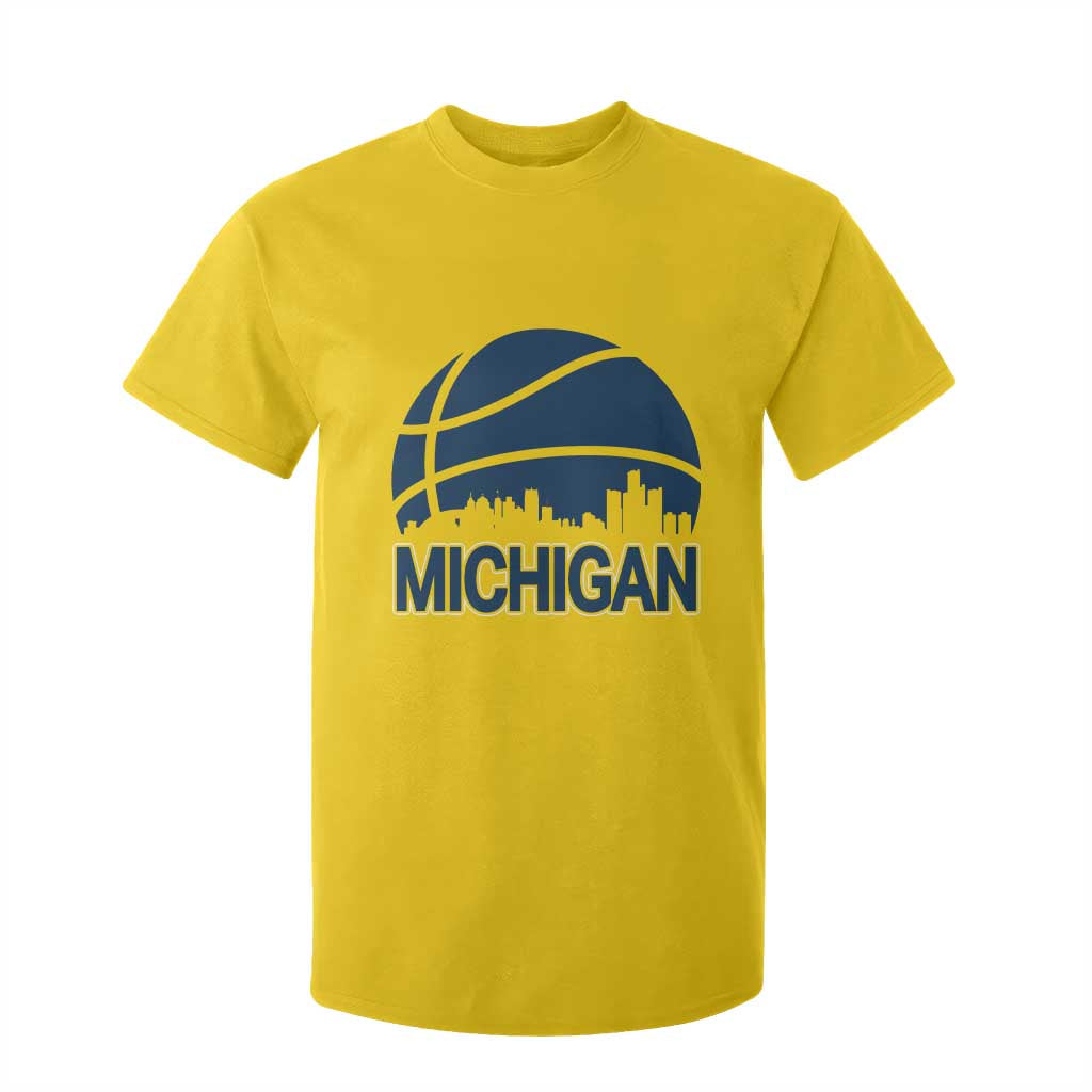 Vintage Urban Michigan Skyline T Shirt For Kid Gift For Basketball Fan TS12 Daisy Print Your Wear