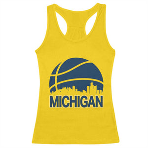 Vintage Urban Michigan Skyline Racerback Tank Top Gift For Basketball Fan TS12 Daisy Print Your Wear