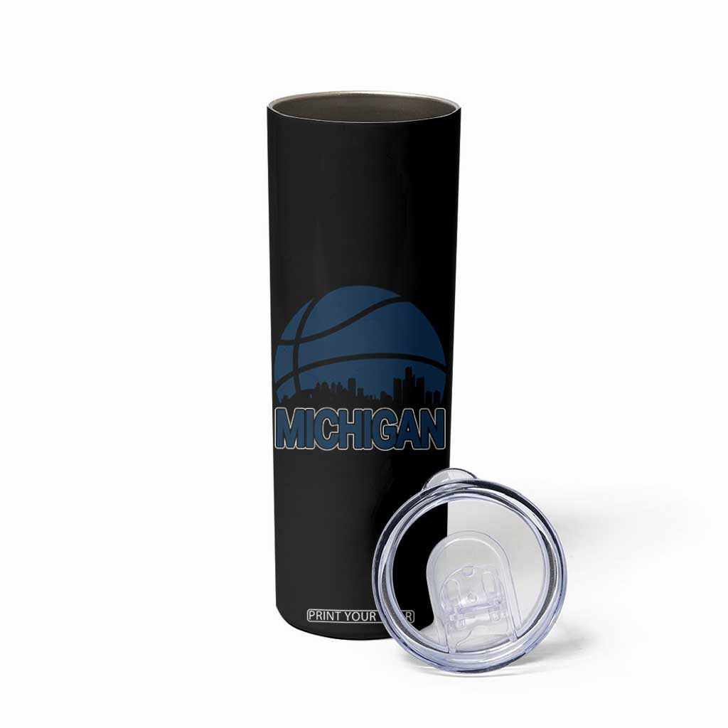 Vintage Urban Michigan Skyline Skinny Tumbler Gift For Basketball Fan TS12 Print Your Wear