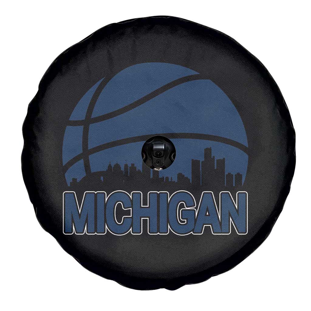 Vintage Urban Michigan Skyline Spare Tire Cover Gift For Basketball Fan TS12 Print Your Wear
