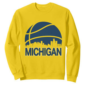 Vintage Urban Michigan Skyline Sweatshirt Gift For Basketball Fan TS12 Daisy Print Your Wear