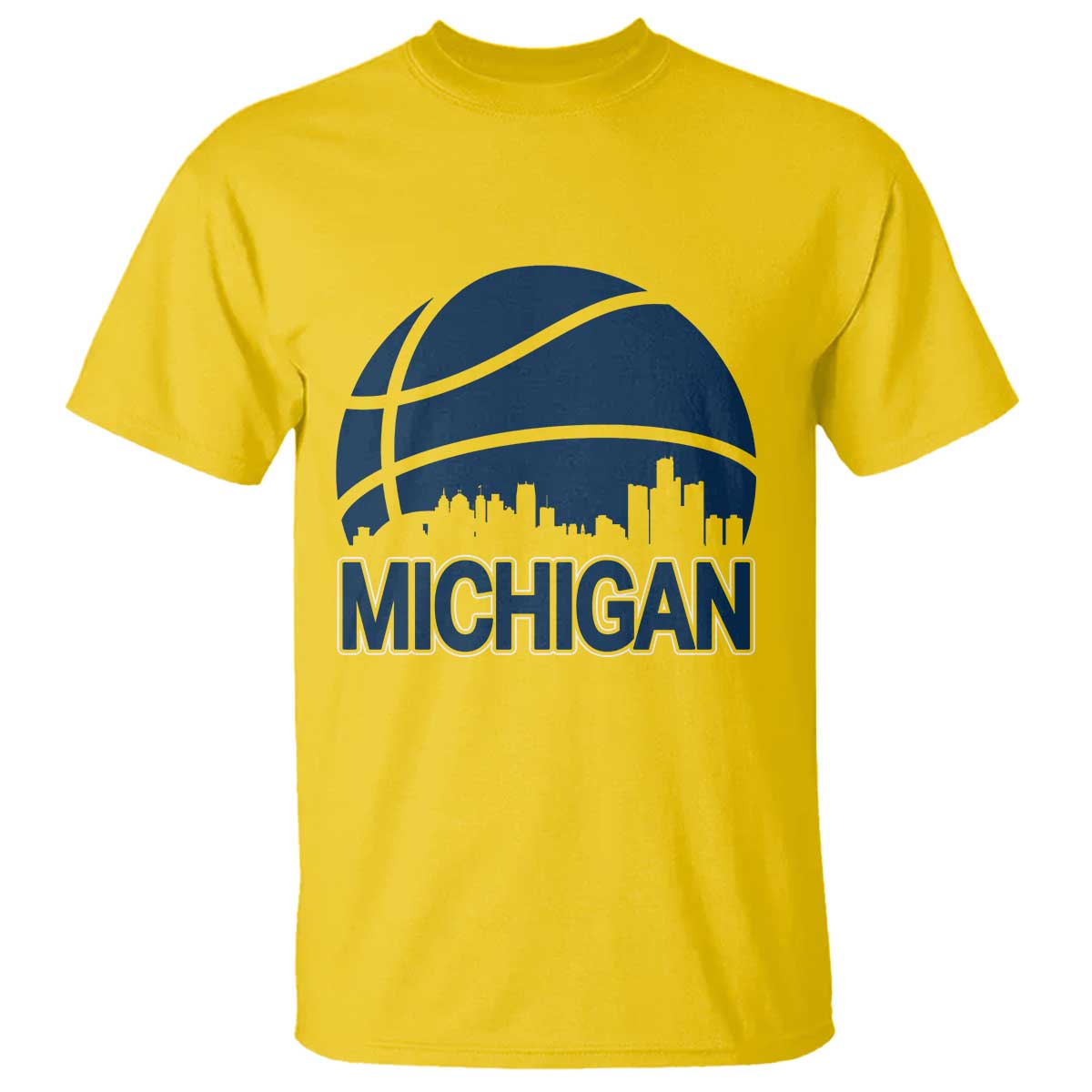 Vintage Urban Michigan Skyline T Shirt Gift For Basketball Fan TS12 Daisy Print Your Wear