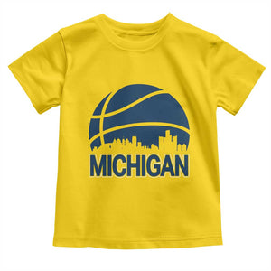 Vintage Urban Michigan Skyline Toddler T Shirt Gift For Basketball Fan TS12 Daisy Print Your Wear