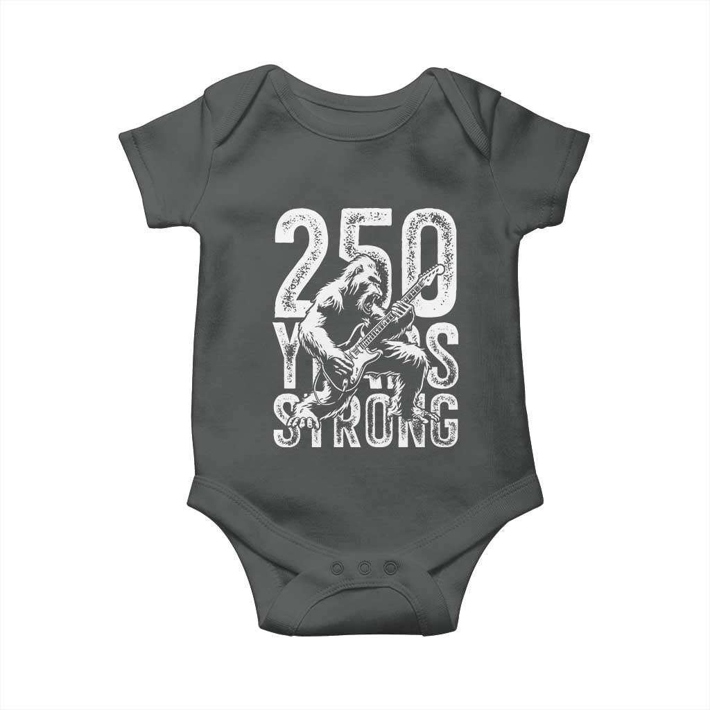 250 Years Strong Bigfoot Guitar Baby Onesie USA 250th Anniversary Gift TS12 Dark Heather Print Your Wear