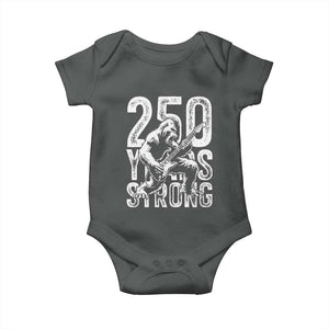 250 Years Strong Bigfoot Guitar Baby Onesie USA 250th Anniversary Gift TS12 Dark Heather Print Your Wear