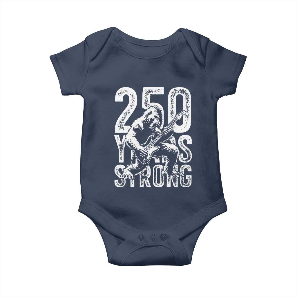 250 Years Strong Bigfoot Guitar Baby Onesie USA 250th Anniversary Gift TS12 Navy Print Your Wear