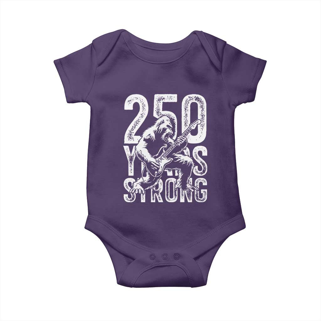 250 Years Strong Bigfoot Guitar Baby Onesie USA 250th Anniversary Gift TS12 Purple Print Your Wear