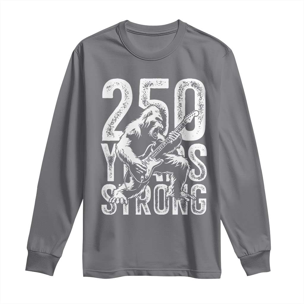 250 Years Strong Bigfoot Guitar Long Sleeve Shirt USA 250th Anniversary Gift