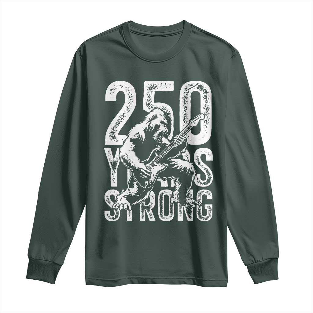 250 Years Strong Bigfoot Guitar Long Sleeve Shirt USA 250th Anniversary Gift