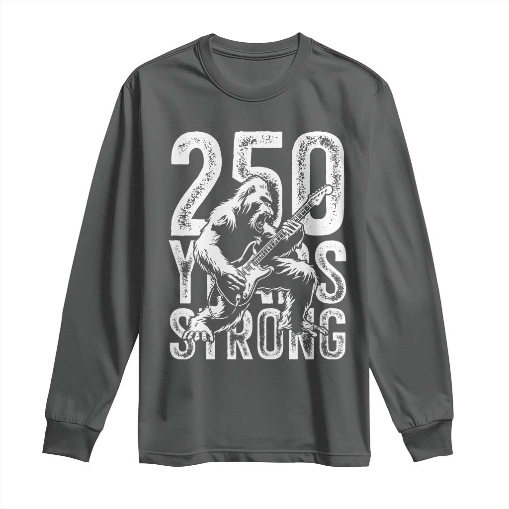 250 Years Strong Bigfoot Guitar Long Sleeve Shirt USA 250th Anniversary Gift