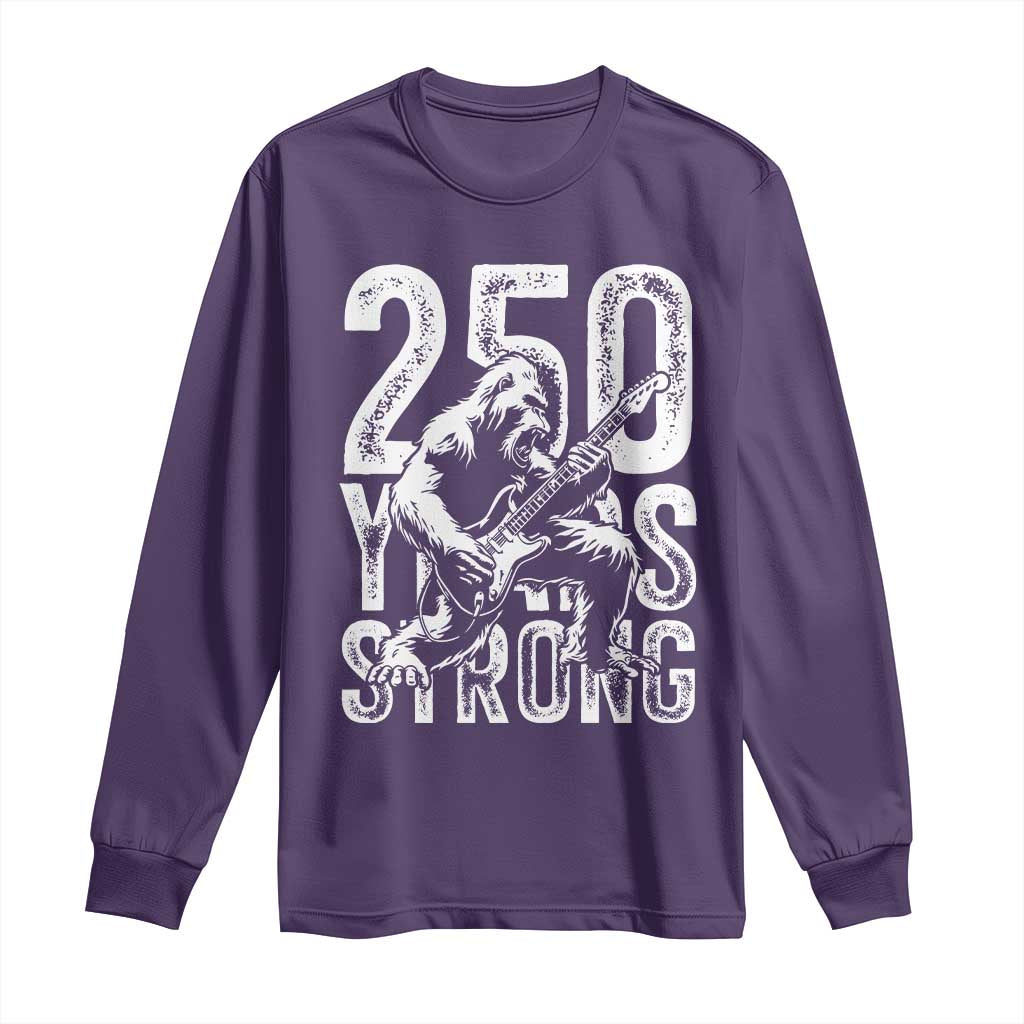 250 Years Strong Bigfoot Guitar Long Sleeve Shirt USA 250th Anniversary Gift