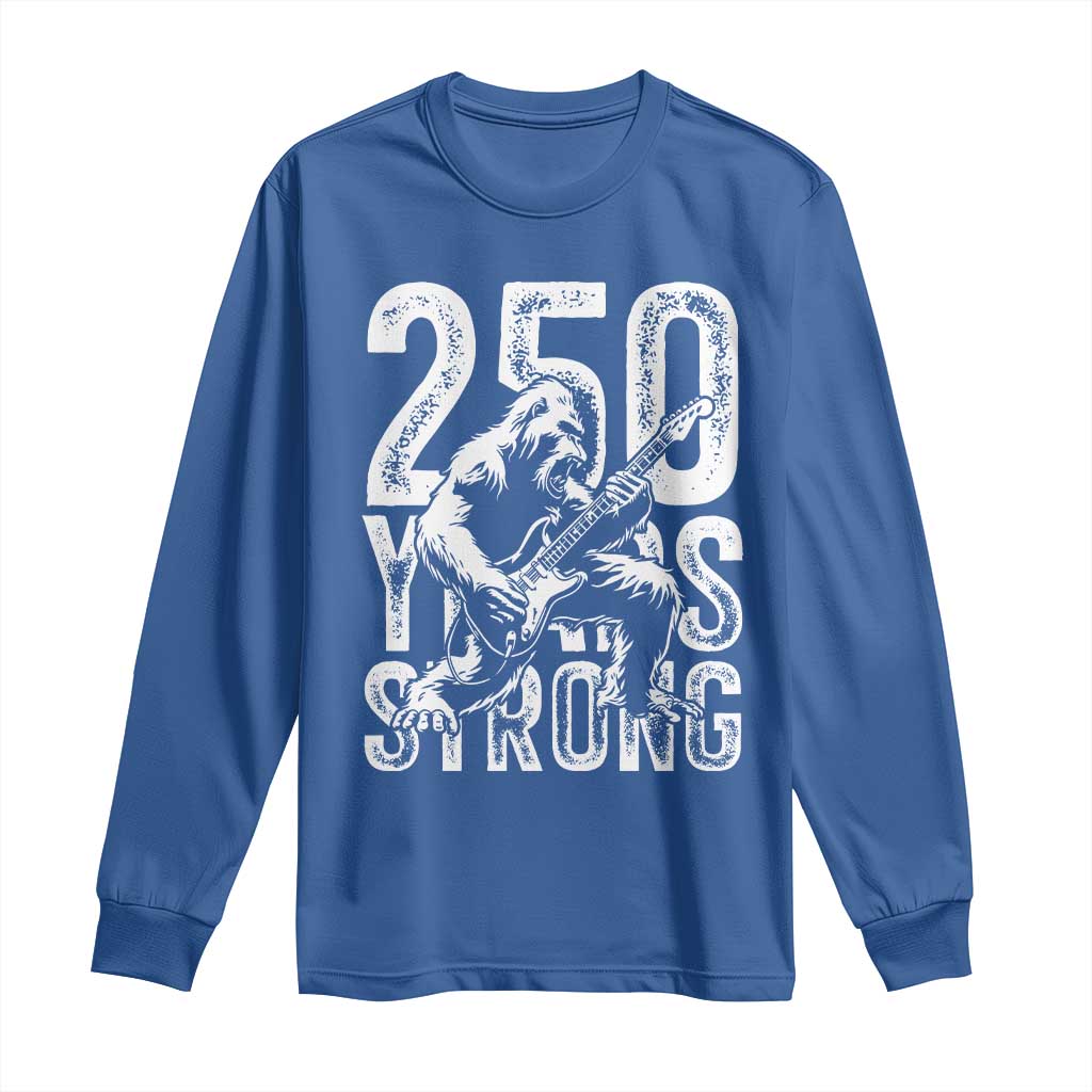 250 Years Strong Bigfoot Guitar Long Sleeve Shirt USA 250th Anniversary Gift