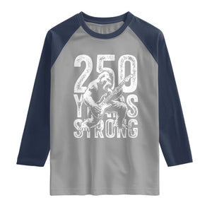 250 Years Strong Bigfoot Guitar Raglan Shirt USA 250th Anniversary Gift TS12 Sport Gray Navy Print Your Wear
