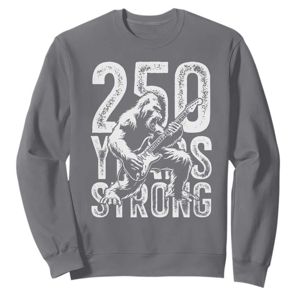 250 Years Strong Bigfoot Guitar Sweatshirt USA 250th Anniversary Gift TS12 Charcoal Print Your Wear