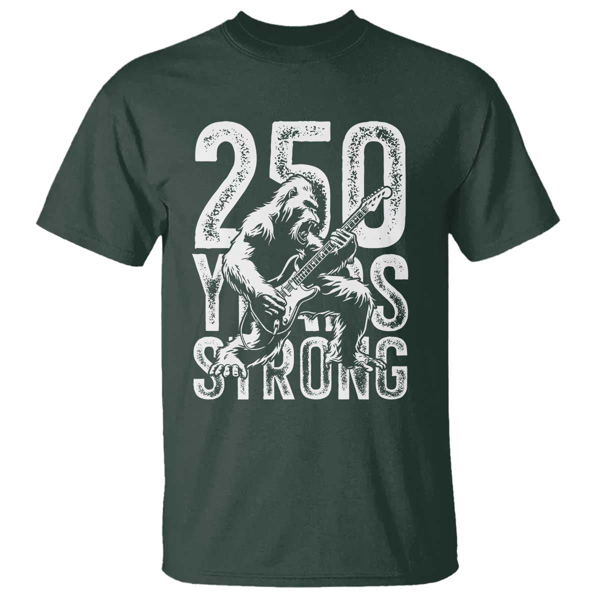 250 Years Strong Bigfoot Guitar T Shirt USA 250th Anniversary Gift