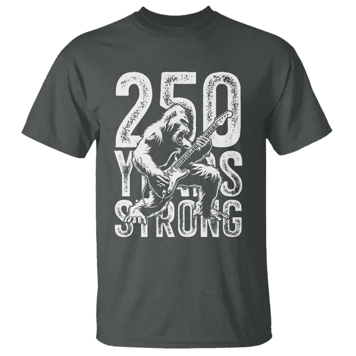 250 Years Strong Bigfoot Guitar T Shirt USA 250th Anniversary Gift