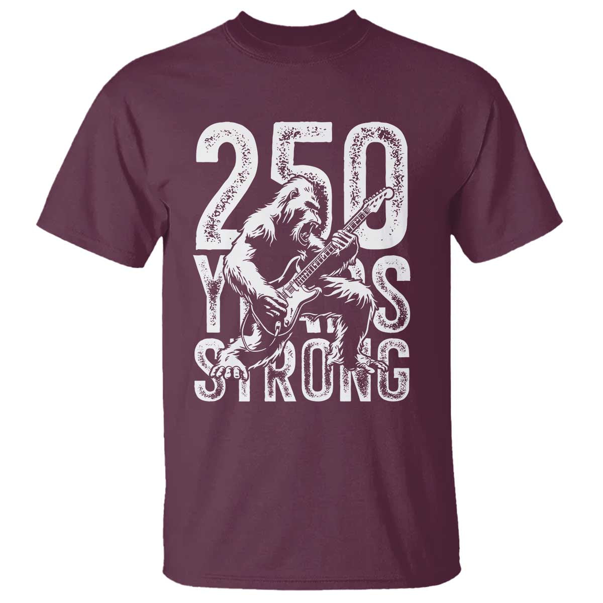 250 Years Strong Bigfoot Guitar T Shirt USA 250th Anniversary Gift