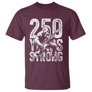 250 Years Strong Bigfoot Guitar T Shirt USA 250th Anniversary Gift