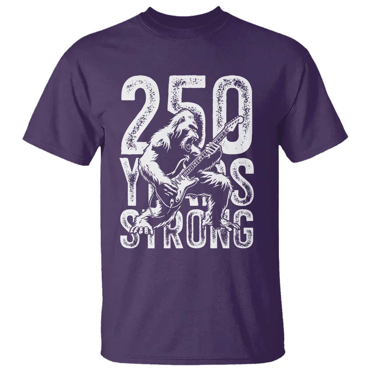 250 Years Strong Bigfoot Guitar T Shirt USA 250th Anniversary Gift